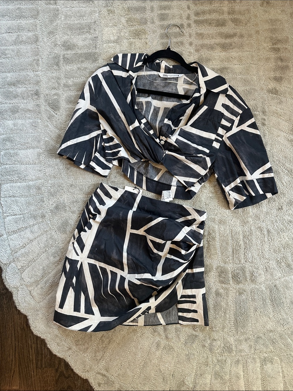 Zara Black and Cream vacation set (made in Morocco)